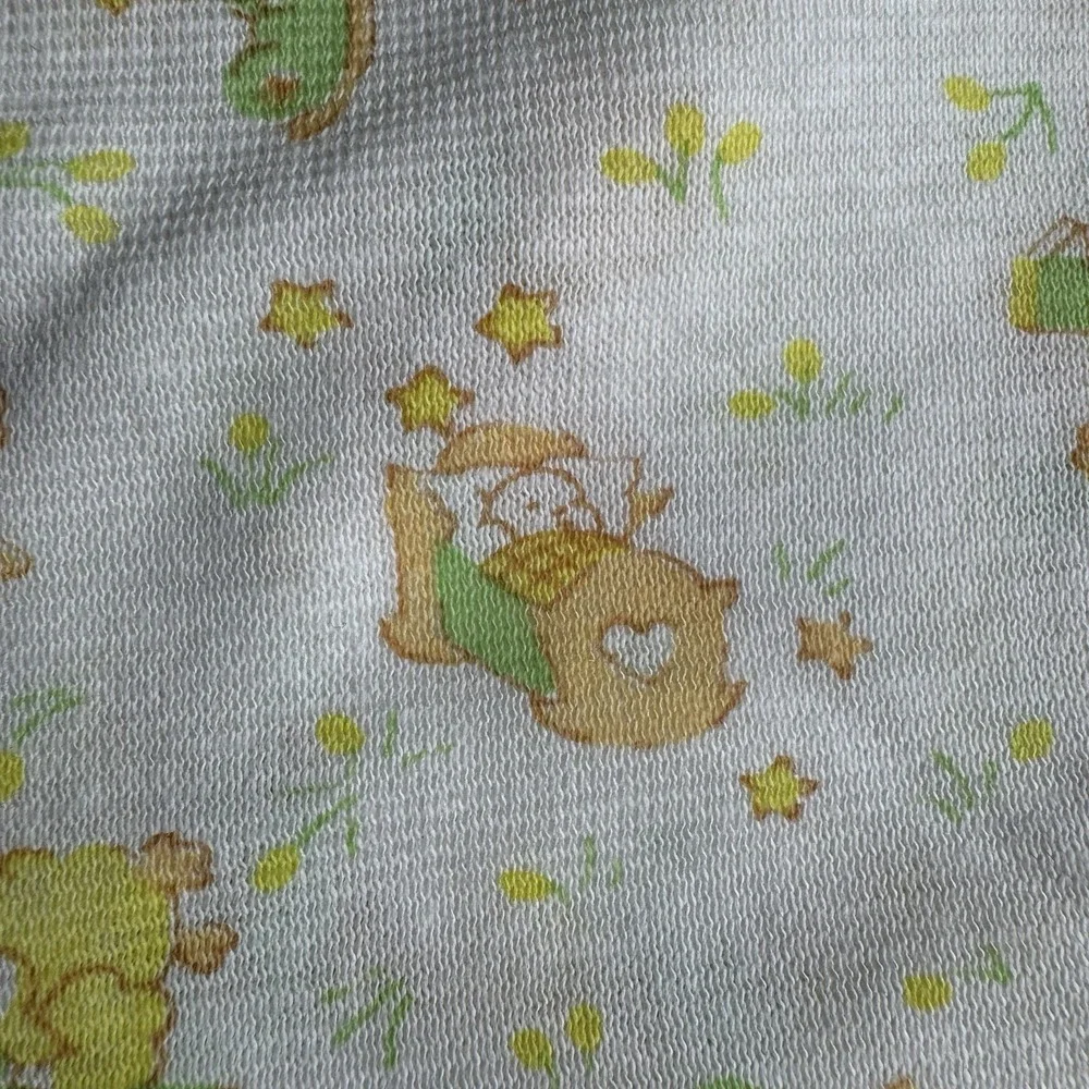 Vintage Carter's Baby Receiving Blanket White Yellow Green Nursery‎ Rhymes USA